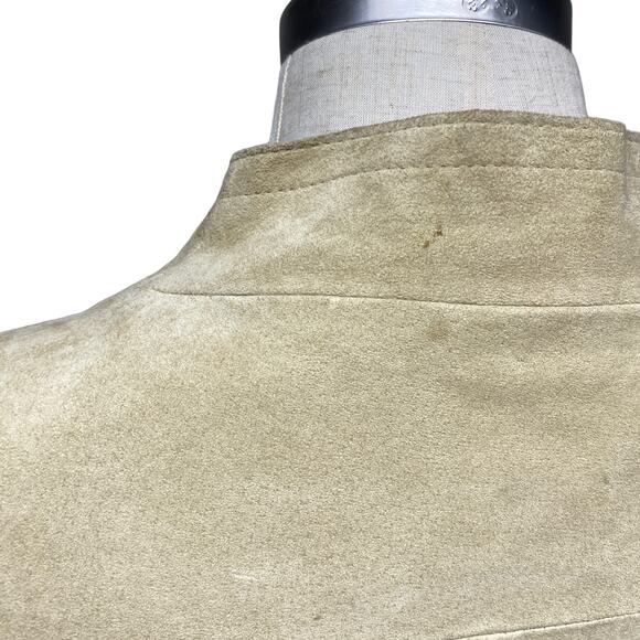 Arden B Womens Size M Tan Suede Leather Tailored Handkerchief Hem Jacket - Picture 3 of 10